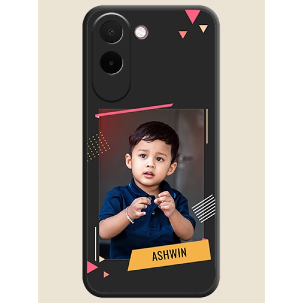 Photo Frame with Triangle Small Dots on Photo On Space Black Custom Soft Matte Mobile Back Cover - OnePlus N6x 5G Photo Frame with Triangle Small Dots on Photo On Space Black Custom Soft Matte Mobile Back Cover - OnePlus N6x 5G