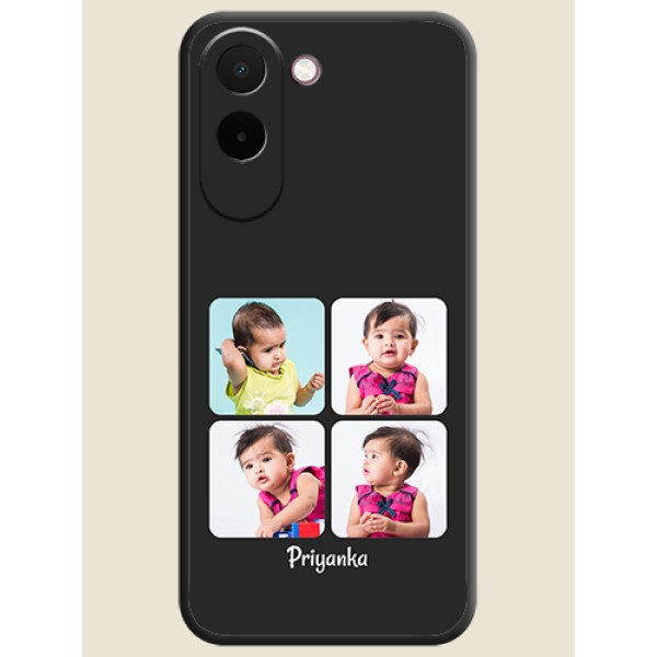 Floral Art with 6 Image Holder on Photo On Space Black Custom Soft Matte Mobile Back Cover - OnePlus N6x 5G Floral Art with 6 Image Holder on Photo On Space Black Custom Soft Matte Mobile Back Cover - OnePlus N6x 5G