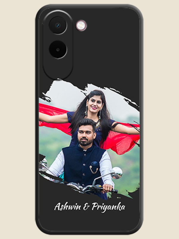 Grunge Brush Strokes on Photo On Space Black Custom Soft Matte Mobile Back Cover - OnePlus N6x 5G
