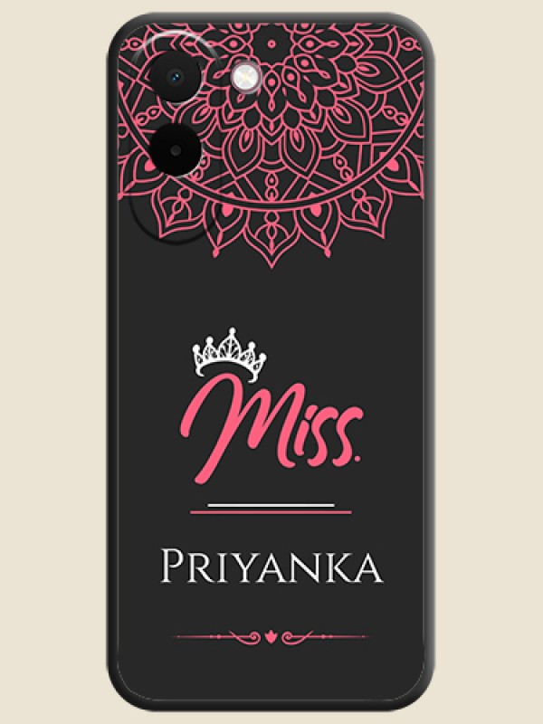 Mrs Name with Floral Design On Space Black Custom Soft Matte Mobile Back Cover - OnePlus N6x 5G