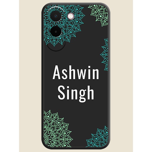 Your Name with Floral Design On Space Black Custom Soft Matte Mobile Back Cover - OnePlus N6x 5G Your Name with Floral Design On Space Black Custom Soft Matte Mobile Back Cover - OnePlus N6x 5G