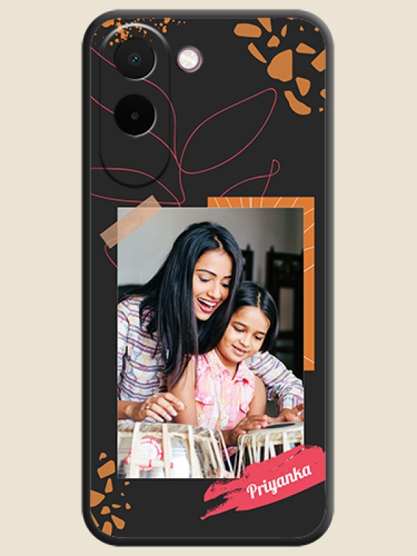 Orange Photo Frame On Space Black Custom Soft Matte Mobile Back Cover - OnePlus N6x 5G