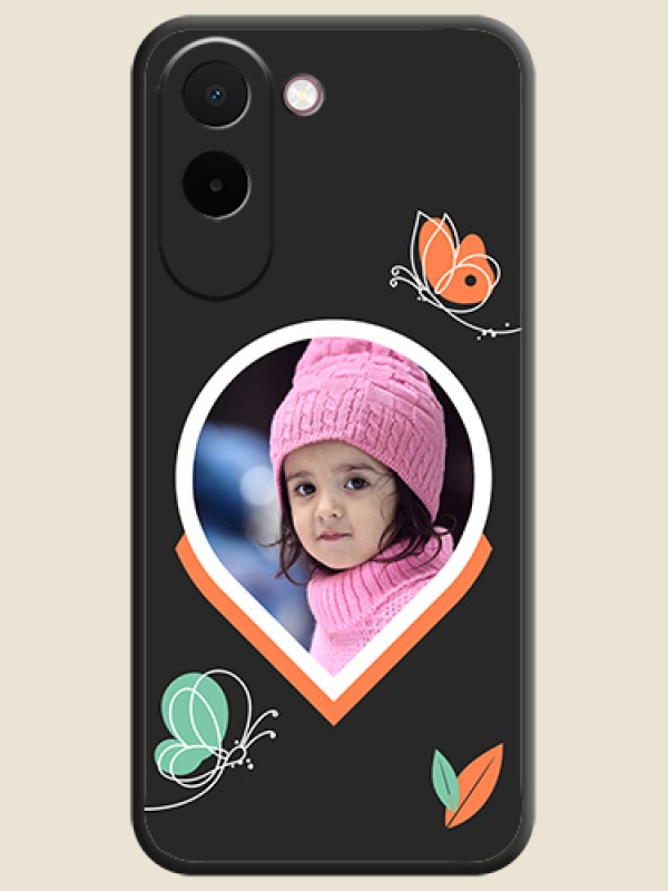 Upload Pic With Simple Butterly Design On Space Black Custom Soft Matte Mobile Back Cover - OnePlus N6x 5G