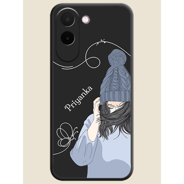 Girl With Blue Winter Outfiit Custom Text Design On Space Black Custom Soft Matte Mobile Back Cover - OnePlus N6x 5G Girl With Blue Winter Outfiit Custom Text Design On Space Black Custom Soft Matte Mobile Back Cover - OnePlus N6x 5G