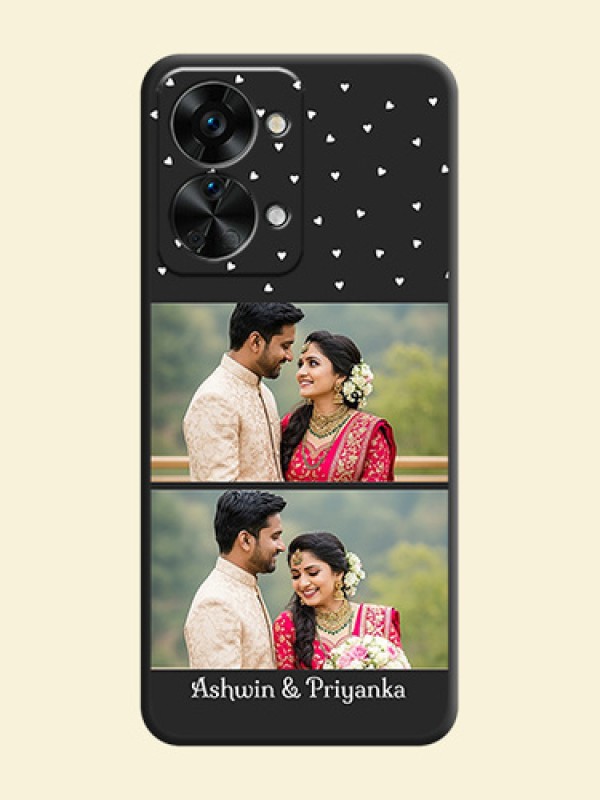 Miniature Love Symbols with Name on Space Black Custom Soft Matte Back Cover - OnePlus Nord 2T 5G