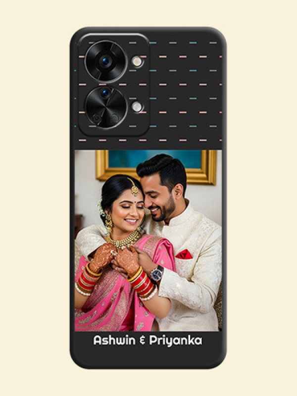 Line Pattern Design with Text on Space Black Custom Soft Matte Phone Back Cover - OnePlus Nord 2T 5G