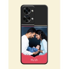 Classic Plain Design with Name on Photo on Space Black Soft Matte Phone Cover - OnePlus Nord 2T 5G