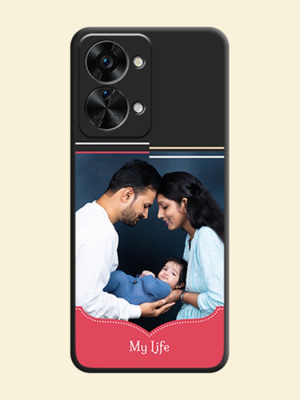 Classic Plain Design with Name on Photo on Space Black Soft Matte Phone Cover - OnePlus Nord 2T 5G