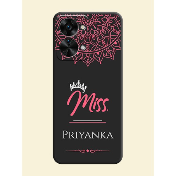 Mrs Name with Floral Design on Space Black Personalized Soft Matte Phone Covers - OnePlus Nord 2T 5G Mrs Name with Floral Design on Space Black Personalized Soft Matte Phone Covers - OnePlus Nord 2T 5G