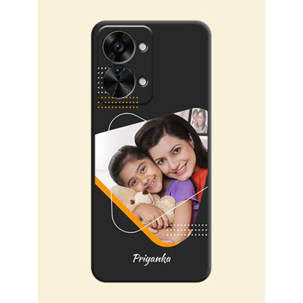 Yellow Triangle on Photo on Space Black Soft Matte Phone Cover - OnePlus Nord 2T 5G Yellow Triangle on Photo on Space Black Soft Matte Phone Cover - OnePlus Nord 2T 5G