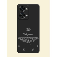 Lotus Garden Custom Text On Space Black Personalized Soft Matte Phone Covers -Oneplus Nord 2T 5G