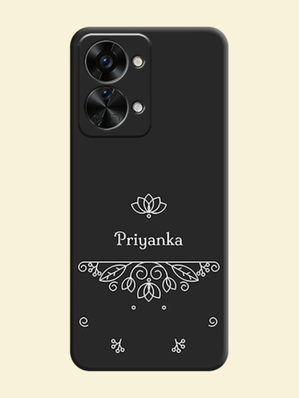 Lotus Garden Custom Text On Space Black Personalized Soft Matte Phone Covers -Oneplus Nord 2T 5G