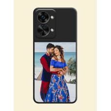 Image Upload With Space Black Color On Custom Soft Matte Mobile Back Cover - OnePlus Nord 2T 5G