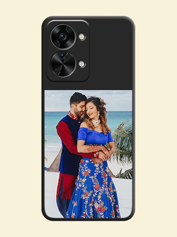 Image Upload With Space Black Color On Custom Soft Matte Mobile Back Cover - OnePlus Nord 2T 5G