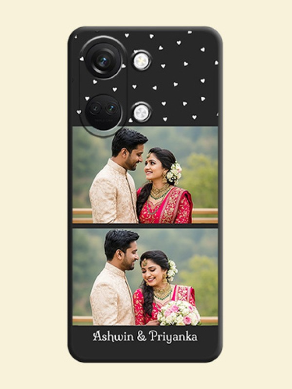 Miniature Love Symbols with Name on Space Black Custom Soft Matte Back Cover - OnePlus Nord 3 5G