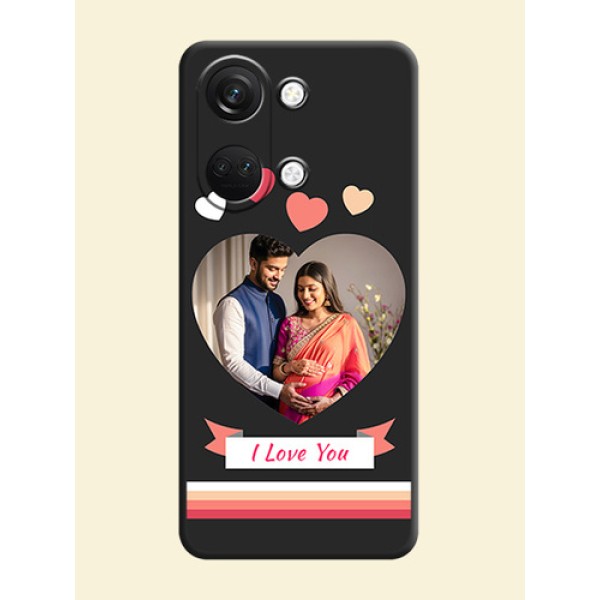 Love Shaped Photo with Colorful Stripes on Personalised Space Black Soft Matte Cases - OnePlus Nord 3 5G Love Shaped Photo with Colorful Stripes on Personalised Space Black Soft Matte Cases - OnePlus Nord 3 5G