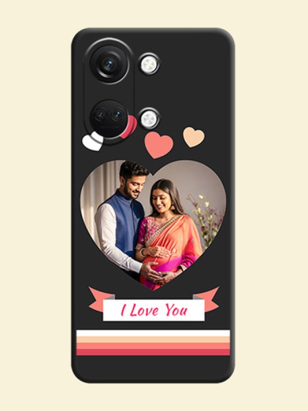 Love Shaped Photo with Colorful Stripes on Personalised Space Black Soft Matte Cases - OnePlus Nord 3 5G