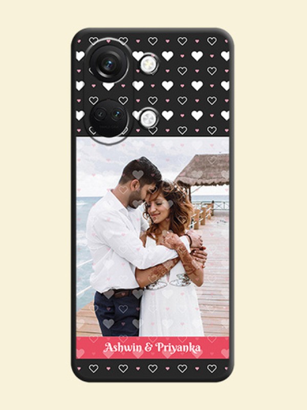 White Color Love Symbols with Text Design - Photo on Space Black Soft Matte Phone Cover - OnePlus Nord 3 5G