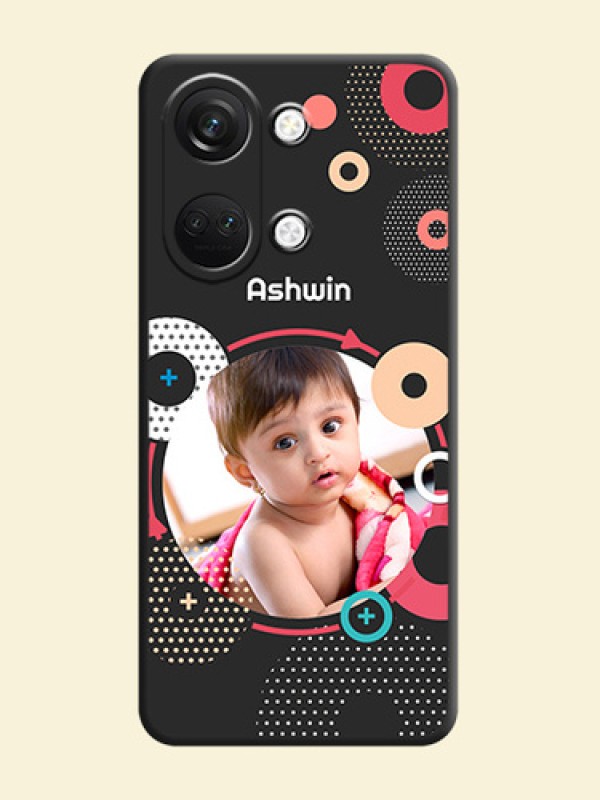Multicoloured Round Image on Personalised Space Black Soft Matte Cases - OnePlus Nord 3 5G
