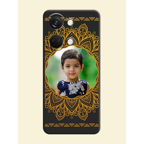 Round Image with Floral Design - Photo on Space Black Soft Matte Mobile Cover - OnePlus Nord 3 5G Round Image with Floral Design - Photo on Space Black Soft Matte Mobile Cover - OnePlus Nord 3 5G