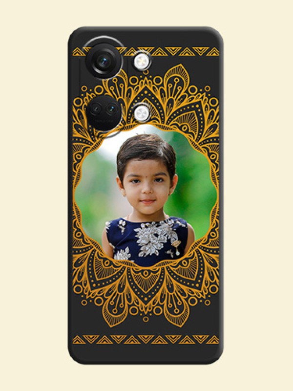 Round Image with Floral Design - Photo on Space Black Soft Matte Mobile Cover - OnePlus Nord 3 5G