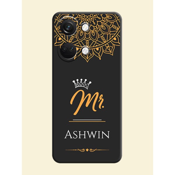 Mr Name with Floral Design on Personalised Space Black Soft Matte Cases - OnePlus Nord 3 5G Mr Name with Floral Design on Personalised Space Black Soft Matte Cases - OnePlus Nord 3 5G