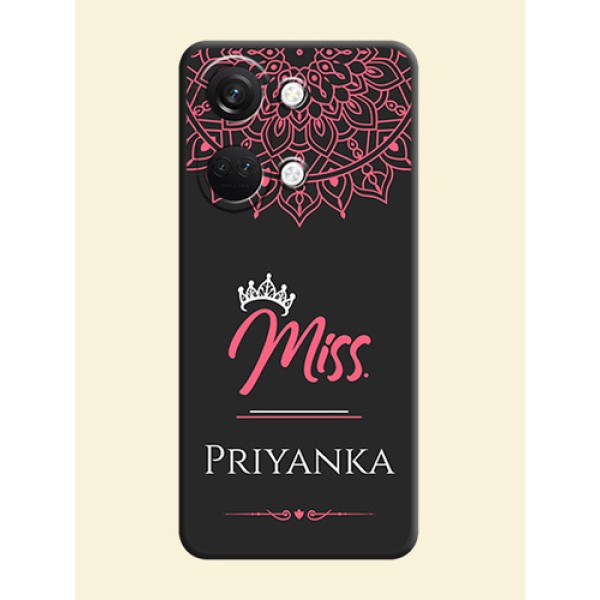 Mrs Name with Floral Design on Space Black Personalized Soft Matte Phone Covers - OnePlus Nord 3 5G Mrs Name with Floral Design on Space Black Personalized Soft Matte Phone Covers - OnePlus Nord 3 5G
