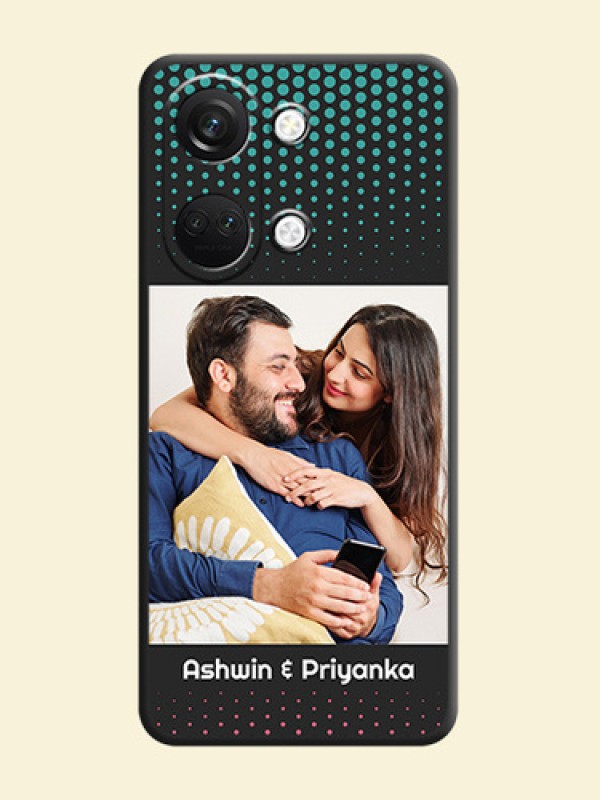 Faded Dots with Grunge Photo Frame and Text on Space Black Custom Soft Matte Phone Cases - OnePlus Nord 3 5G
