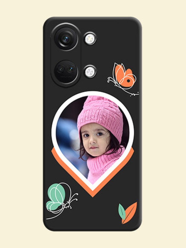 Upload Pic With Simple Butterly Design On Space Black Personalized Soft Matte Phone Covers - OnePlus Nord 3 5G