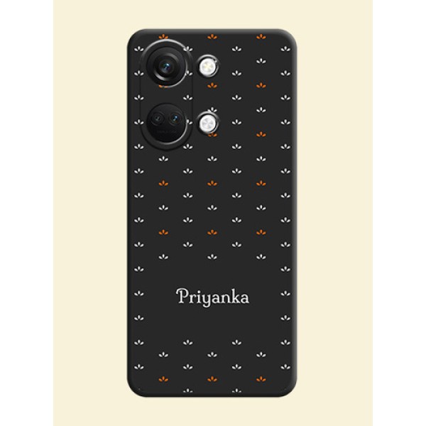 Simple Pattern With Custom Text On Space Black Personalized Soft Matte Phone Covers - OnePlus Nord 3 5G Simple Pattern With Custom Text On Space Black Personalized Soft Matte Phone Covers - OnePlus Nord 3 5G