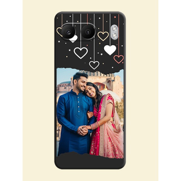 Love Hangings with Splash Wave Picture On Space Black Custom Soft Matte Mobile Back Cover - Nord 4 5G