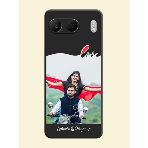 Fall in Love Pattern with Picture on Photo On Space Black Custom Soft Matte Mobile Back Cover - Nord 4 5G Fall in Love Pattern with Picture on Photo On Space Black Custom Soft Matte Mobile Back Cover - Nord 4 5G
