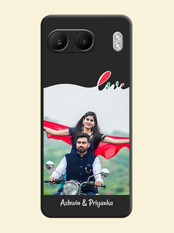 Fall in Love Pattern with Picture on Photo On Space Black Custom Soft Matte Mobile Back Cover - Nord 4 5G