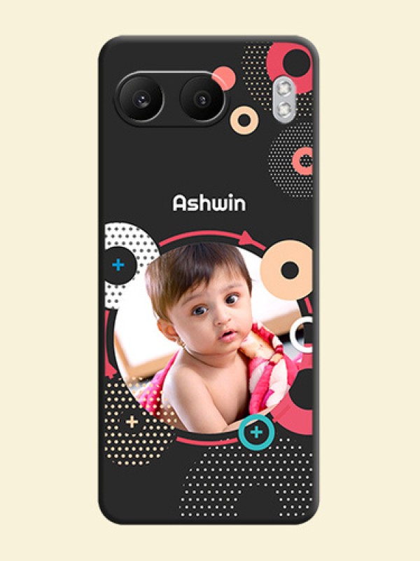 Multicoloured Round Image On Space Black Custom Soft Matte Mobile Back Cover - Nord 4 5G