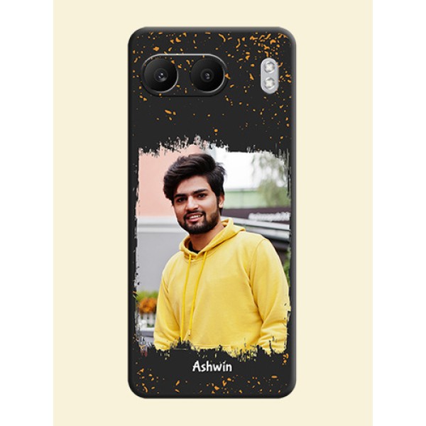Spray Free Design on Photo On Space Black Custom Soft Matte Mobile Back Cover - Nord 4 5G