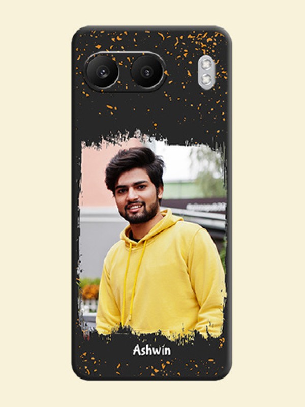 Spray Free Design on Photo On Space Black Custom Soft Matte Mobile Back Cover - Nord 4 5G