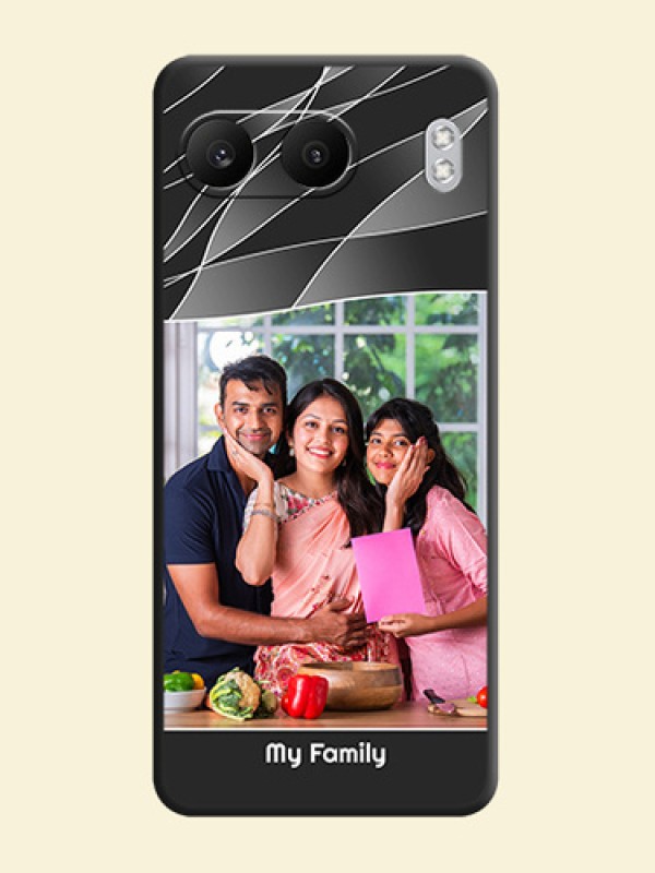Mixed Wave Lines on Photo On Space Black Custom Soft Matte Mobile Back Cover - Nord 4 5G