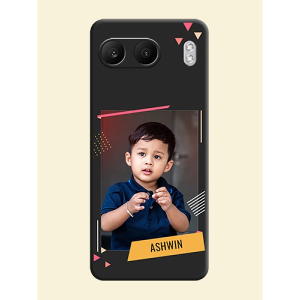 Photo Frame with Triangle Small Dots on Photo On Space Black Custom Soft Matte Mobile Back Cover - Nord 4 5G