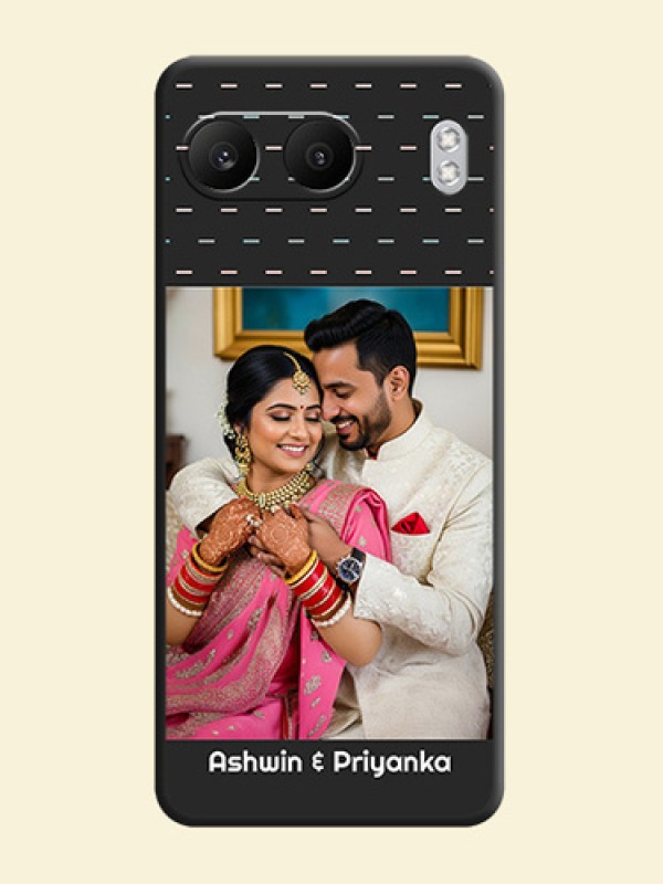 Line Pattern Design with Text On Space Black Custom Soft Matte Mobile Back Cover - Nord 4 5G
