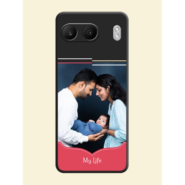 Classic Plain Design with Name On Space Black Custom Soft Matte Mobile Back Cover - Nord 4 5G Classic Plain Design with Name On Space Black Custom Soft Matte Mobile Back Cover - Nord 4 5G