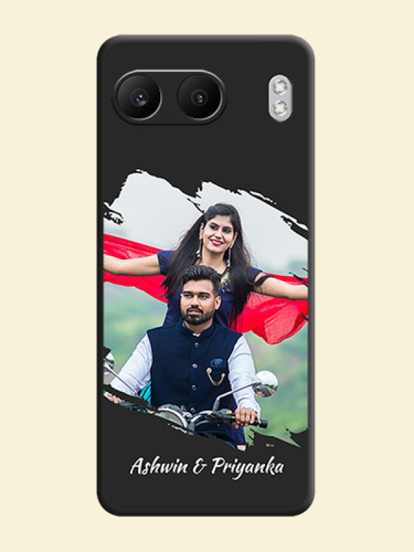 Grunge Brush Strokes on Photo On Space Black Custom Soft Matte Mobile Back Cover - Nord 4 5G