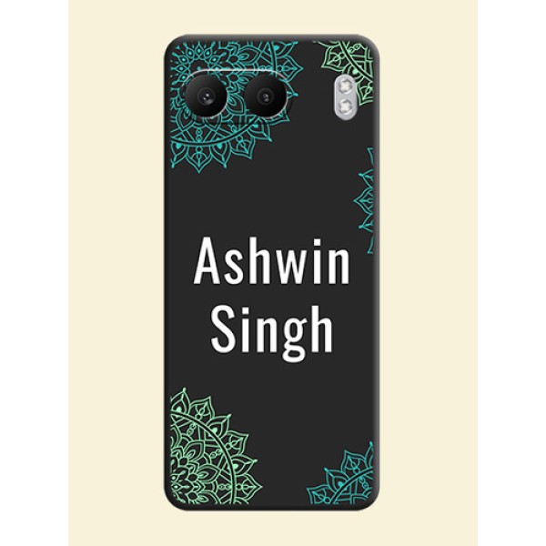 Your Name with Floral Design On Space Black Custom Soft Matte Mobile Back Cover - Nord 4 5G Your Name with Floral Design On Space Black Custom Soft Matte Mobile Back Cover - Nord 4 5G