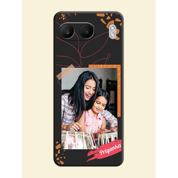 Orange Photo Frame On Space Black Custom Soft Matte Mobile Back Cover - Nord 4 5G Orange Photo Frame On Space Black Custom Soft Matte Mobile Back Cover - Nord 4 5G
