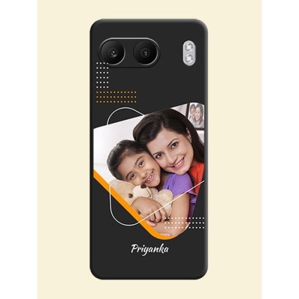 Yellow Triangle on Photo On Space Black Custom Soft Matte Mobile Back Cover - Nord 4 5G