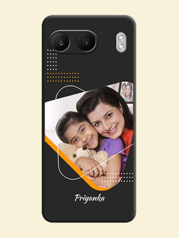 Yellow Triangle on Photo On Space Black Custom Soft Matte Mobile Back Cover - Nord 4 5G