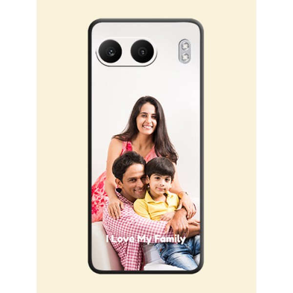 Full Single Pic Upload With Text On Space Black Custom Soft Matte Mobile Back Cover - Nord 4 5G Full Single Pic Upload With Text On Space Black Custom Soft Matte Mobile Back Cover - Nord 4 5G