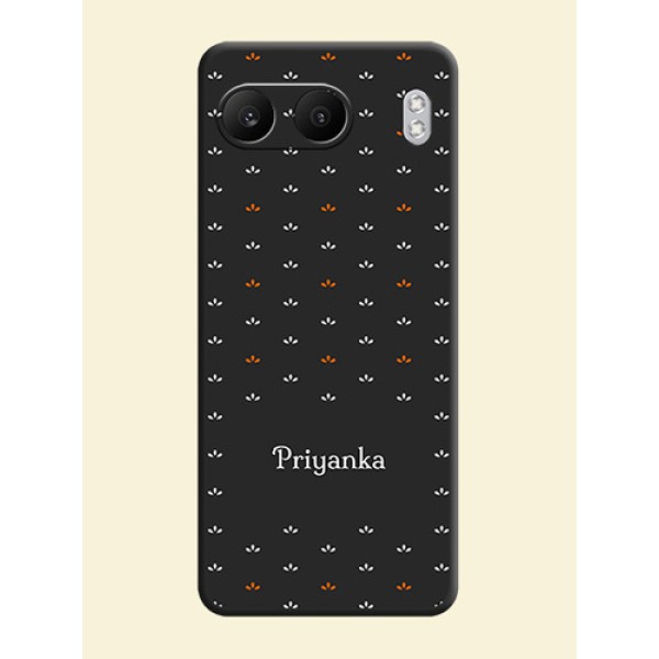 Simple Pattern With Custom Text On Space Black Custom Soft Matte Mobile Back Cover - Nord 4 5G Simple Pattern With Custom Text On Space Black Custom Soft Matte Mobile Back Cover - Nord 4 5G