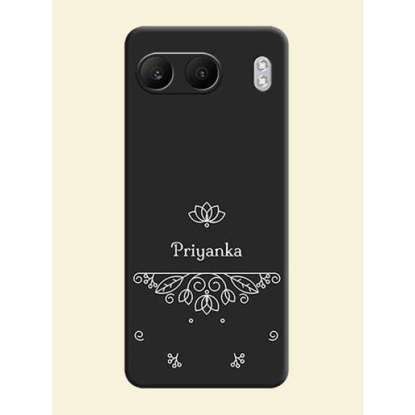 Lotus Garden Custom Text On Space Black Custom Soft Matte Mobile Back Cover - Nord 4 5G Lotus Garden Custom Text On Space Black Custom Soft Matte Mobile Back Cover - Nord 4 5G