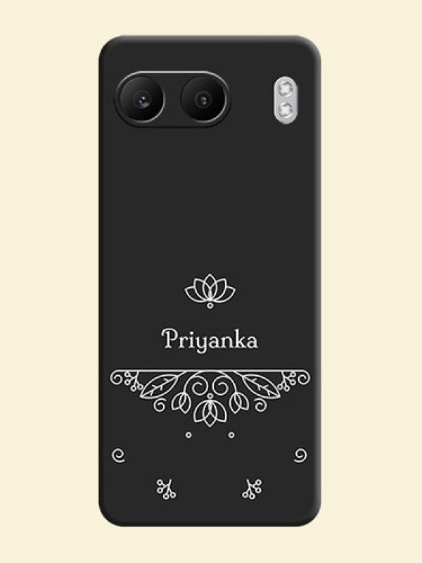 Lotus Garden Custom Text On Space Black Custom Soft Matte Mobile Back Cover - Nord 4 5G