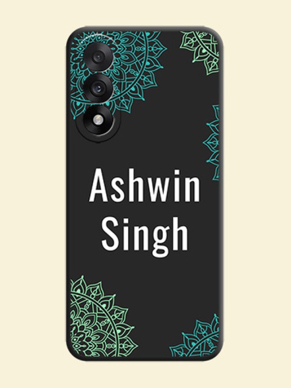 Your Name with Floral Design On Space Black Custom Soft Matte Mobile Back Cover - OnePlus Nord 5 5G